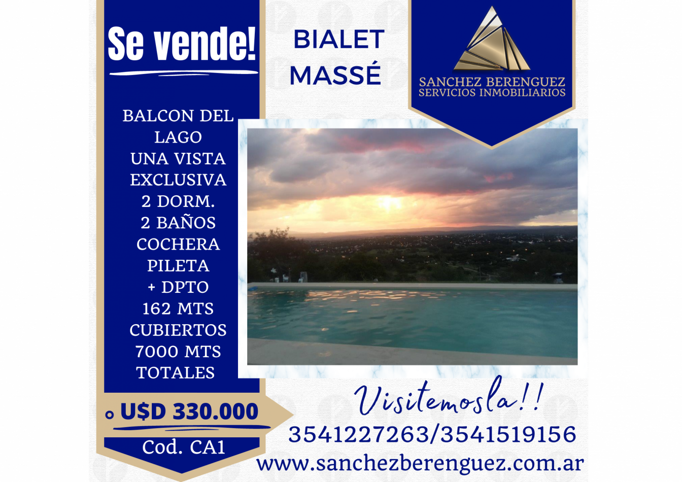 EXCLUSIVO CHALET EN VENTA, BALCON DEL LAGO. BIALET MASSE,  CA01